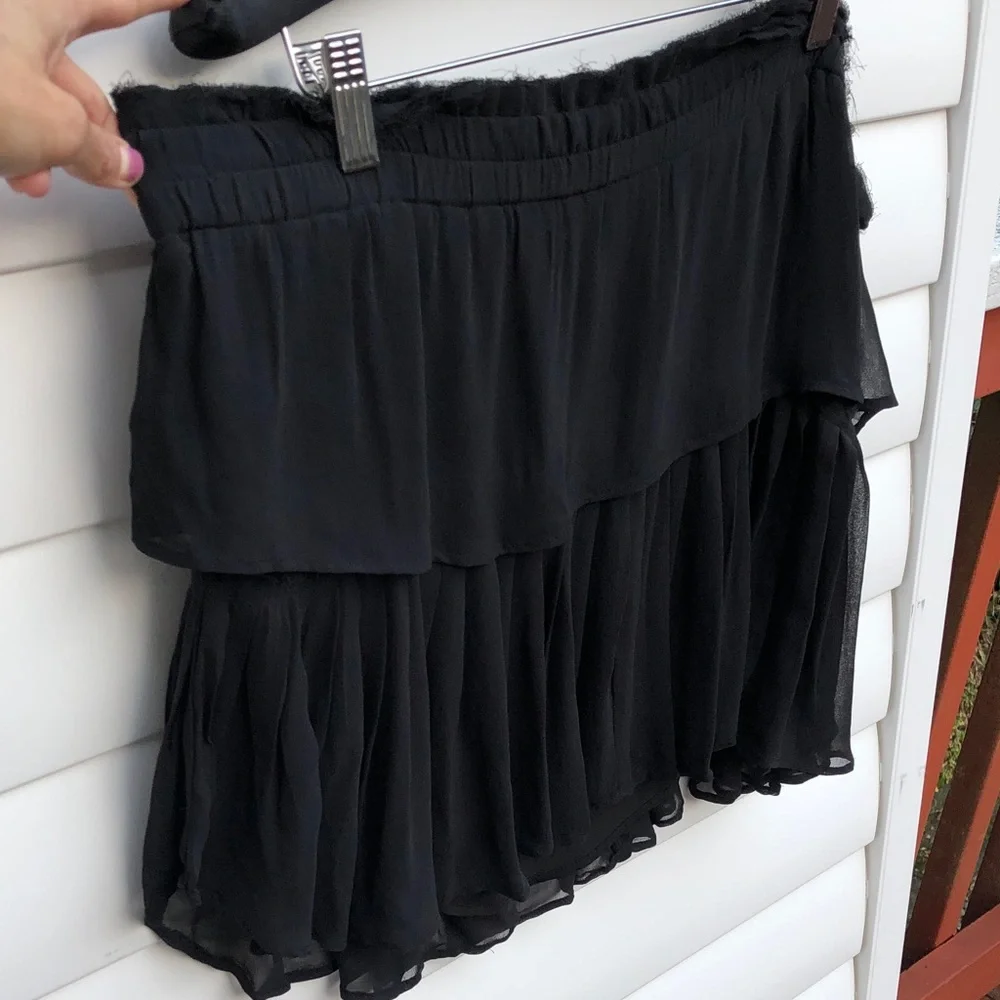 NWT LoveShackFancy Chic Black High-Low Skirt